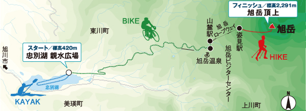 大雪 旭岳大会のコースマップ